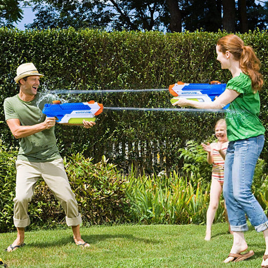 Cakuni pump-action water guns for quick, accurate shots.