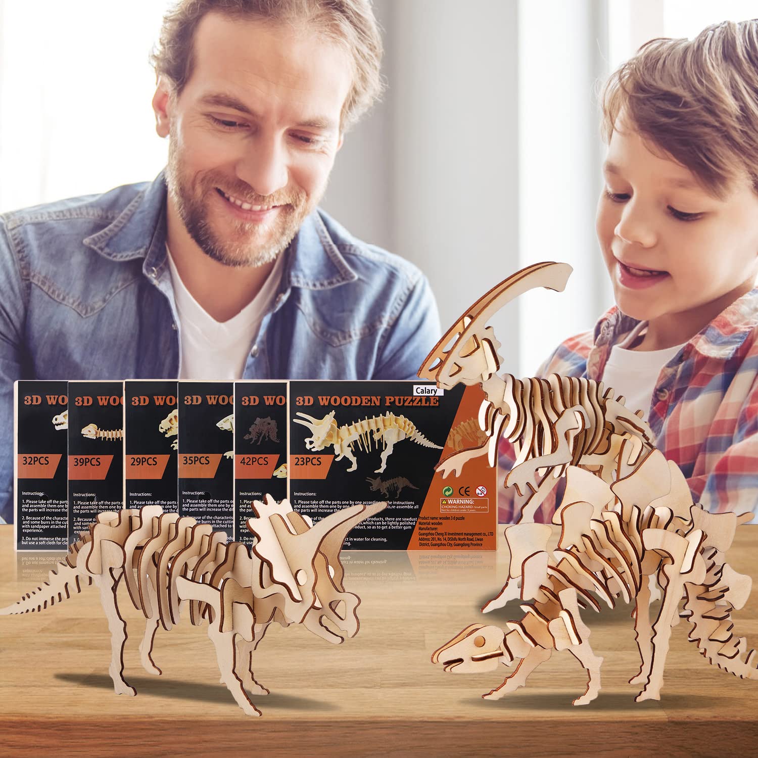 Calary 3D dinosaur puzzle set: six designs to spark imaginative play