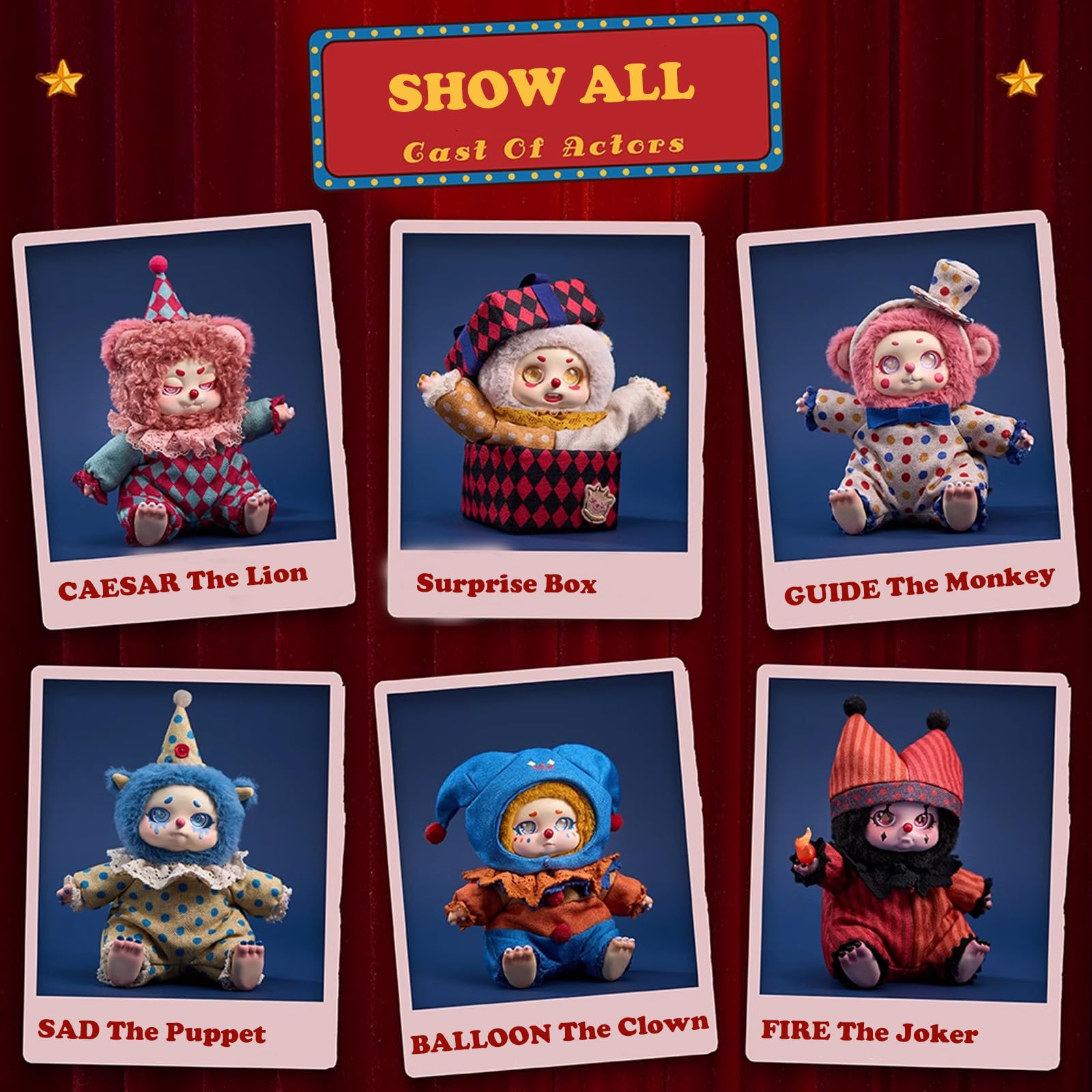 CALEMBOU circus series plush doll—kawaii collectible with charming details.