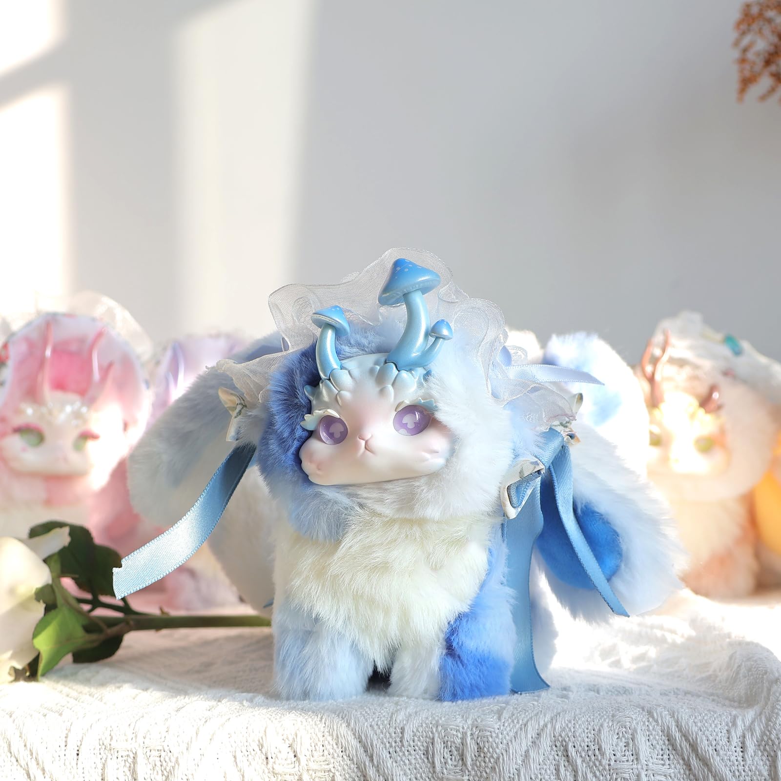 CALEMBOU plush with customized dyed fabric and lace trims for delicacy