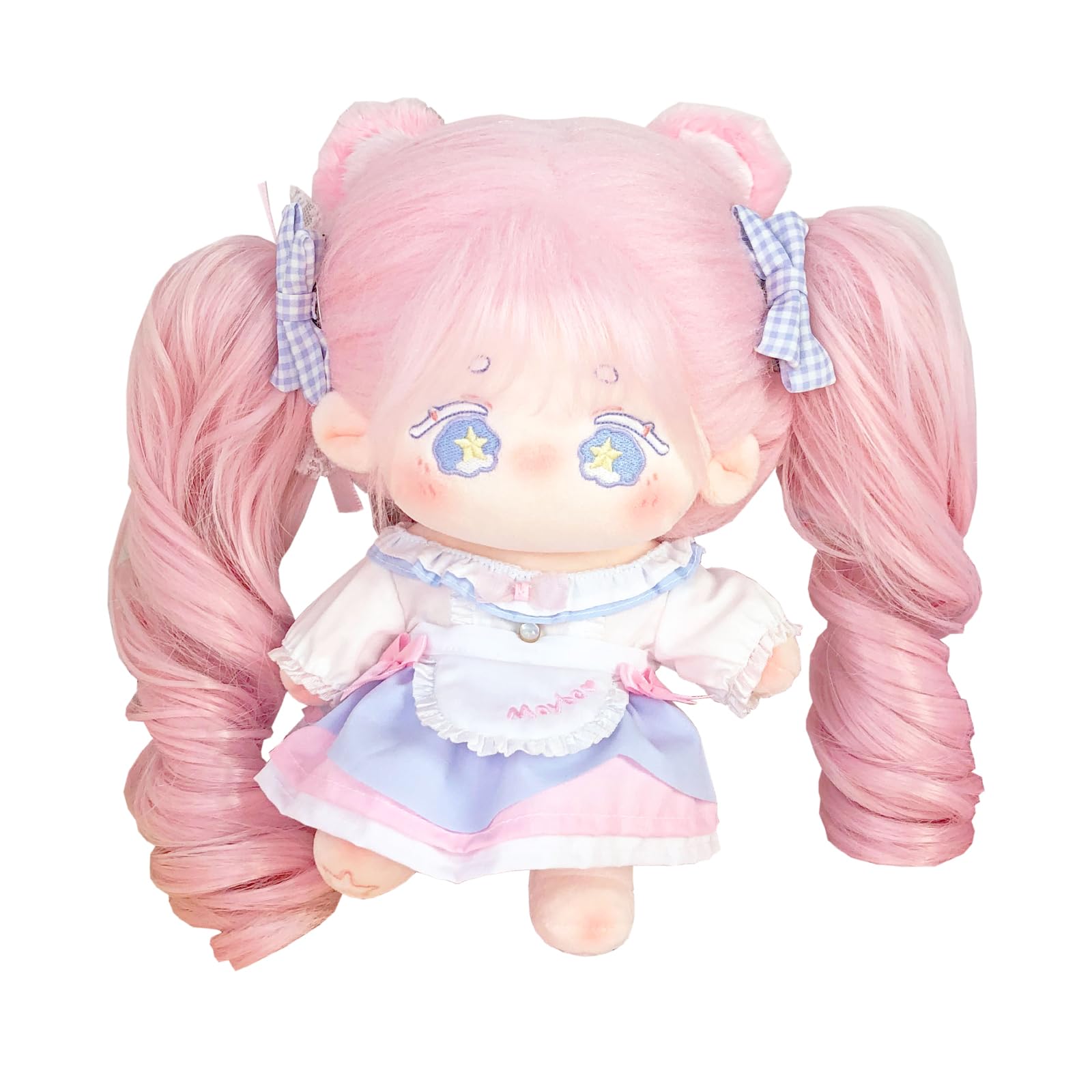 Calembou plush doll with pink hair and blue eyes, ideal for cuddling.