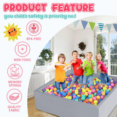 CALEPTONG ball pit large square play area ideal for sharing with a friend.