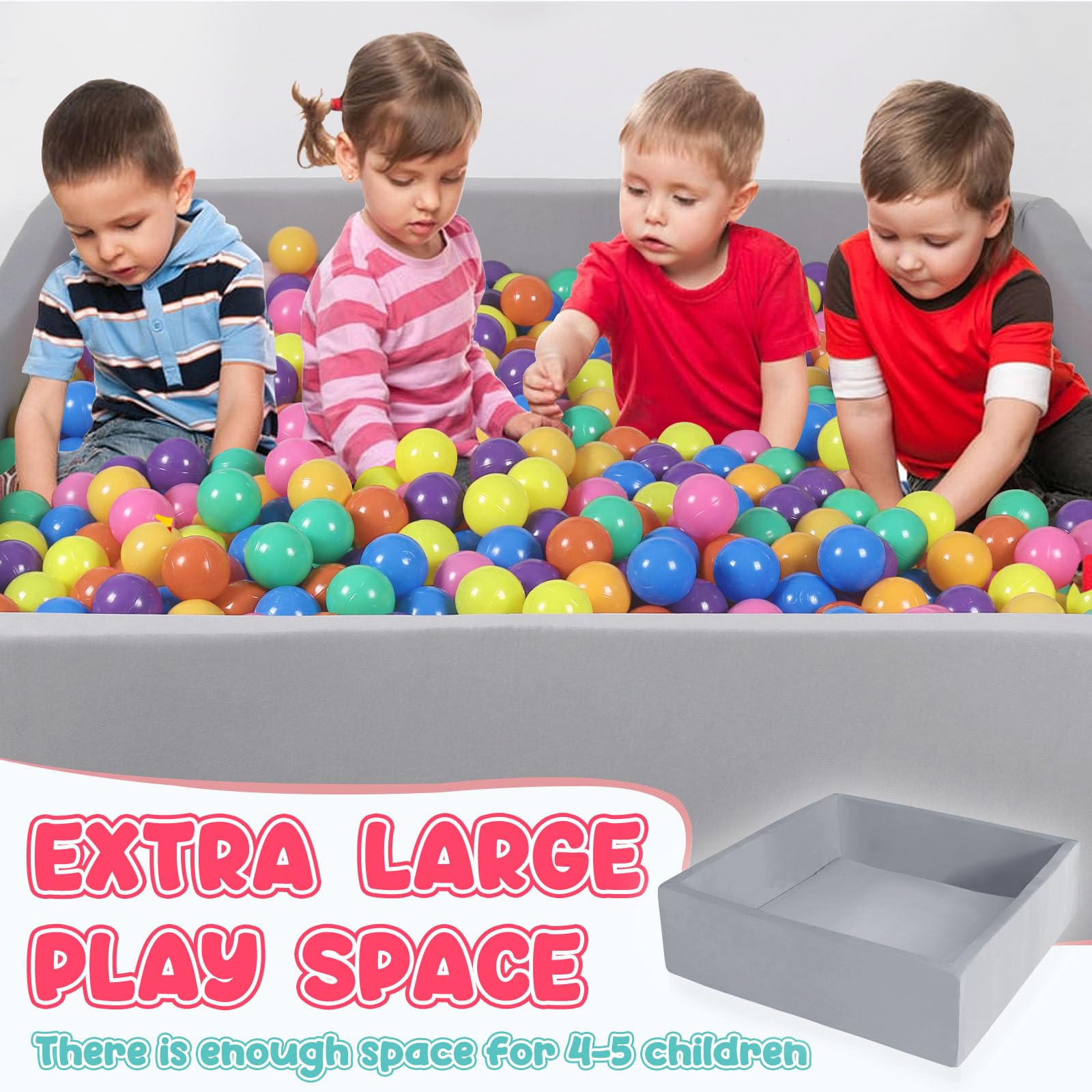 CALEPTONG memory foam cushions provide gentle support during active play.