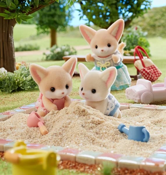 Calico Critters Fennec Fox Twins fit with dollhouses for coordinated mini-worlds.