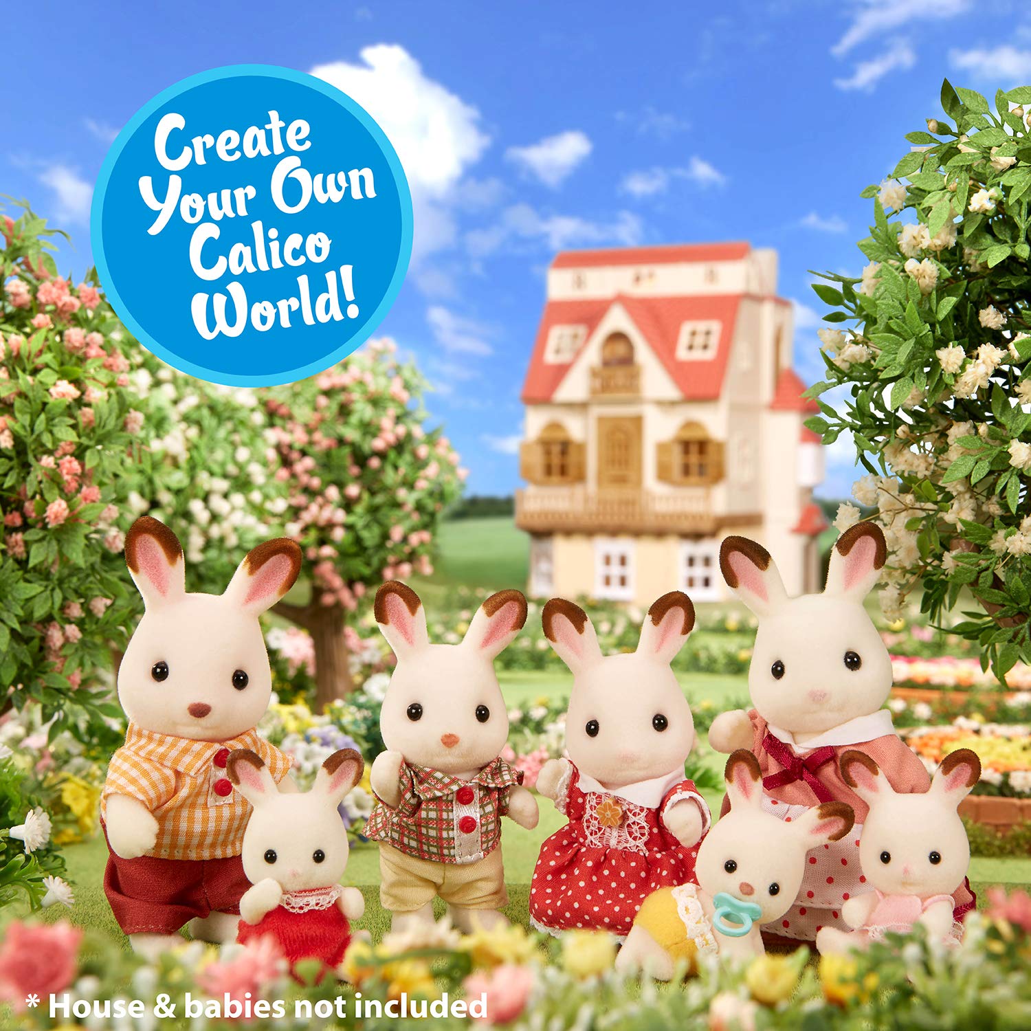 Calico Critters Hopscotch Rabbit figures with jointed arms and legs