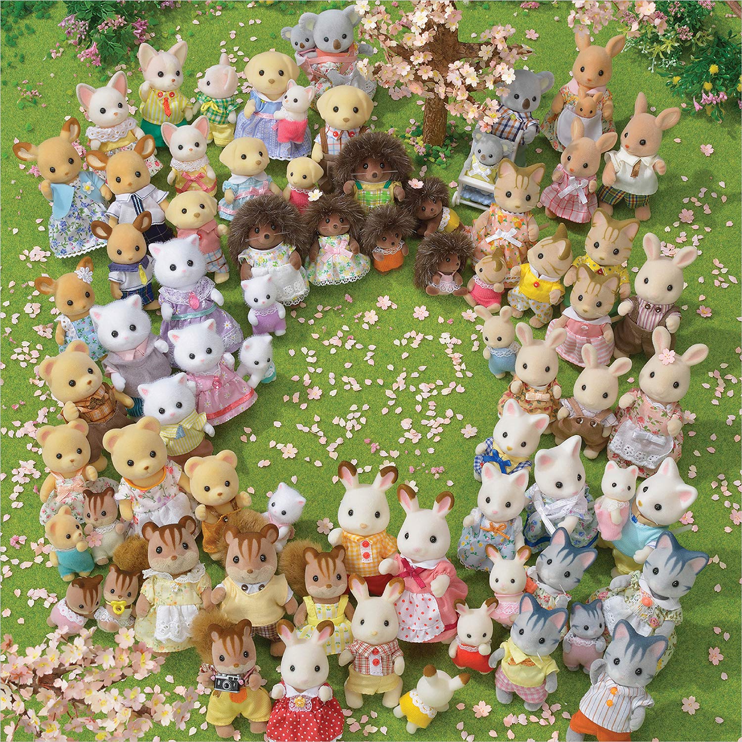 Calico Critters Hopscotch Rabbits mix and match to build a village