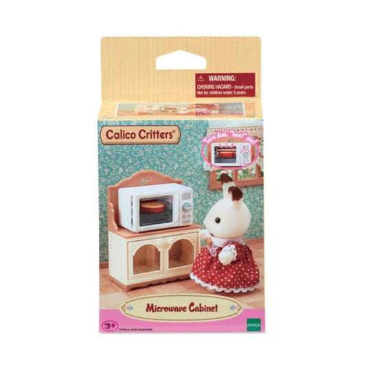Calico Critters kitchen cabinet with storage enhances organized pretend play