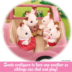 Calico Critters Picnic Van includes a picnic basket with plates and croissants.