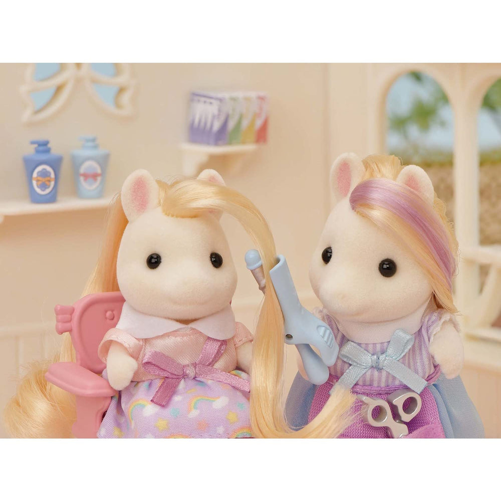 Calico Critters Pony's Stylish Hair Salon headbands and tiara inspire styling options
