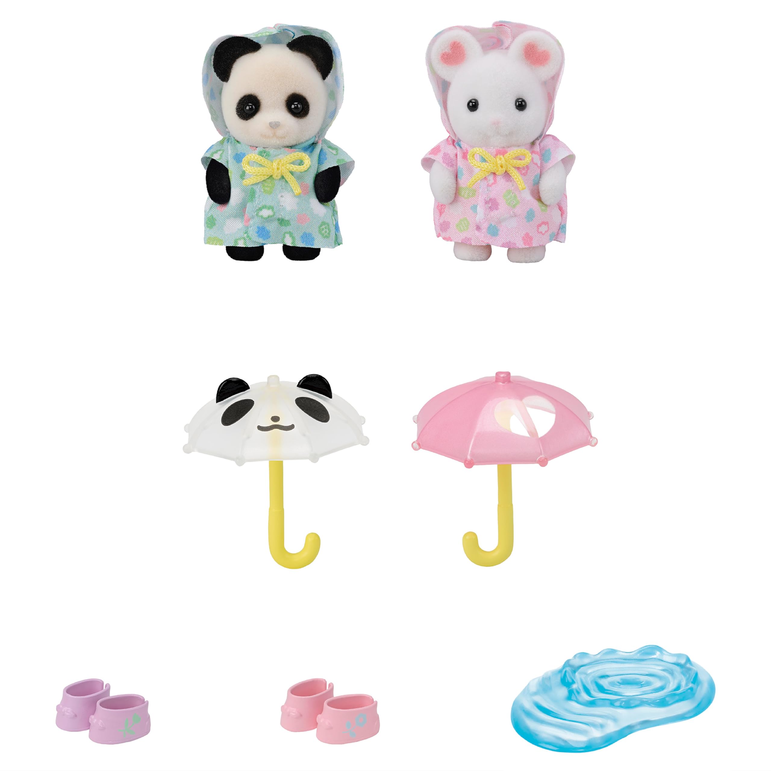 Calico Critters Raincoat with cloud pattern inspires cozy storytelling during playtime.