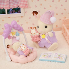 Calico Critters Sleepy Dream Siblings: Cradled baby with sleeping design for gentle nighttime stories.