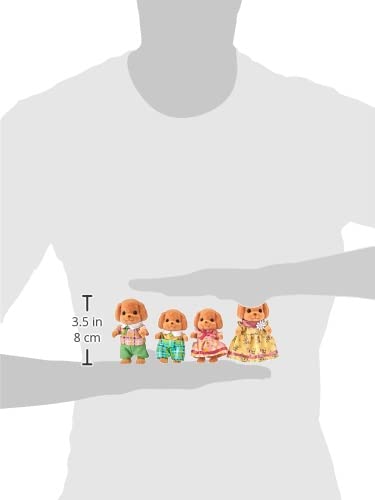 Calico Critters Toy Poodle Family in Calico Village playset for village scenes