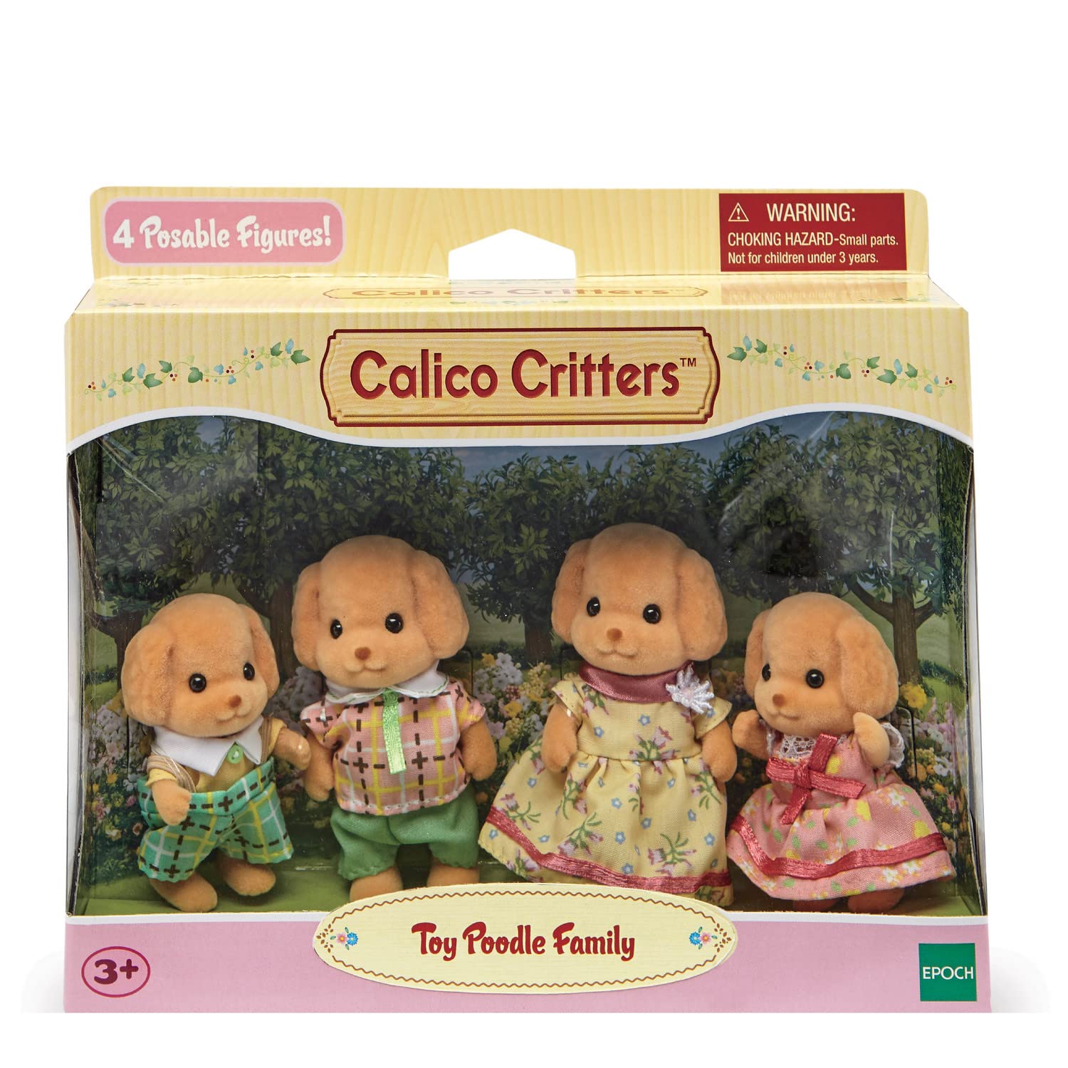 Calico Critters Toy Poodle Family removable clothing enables mix-and-match fun