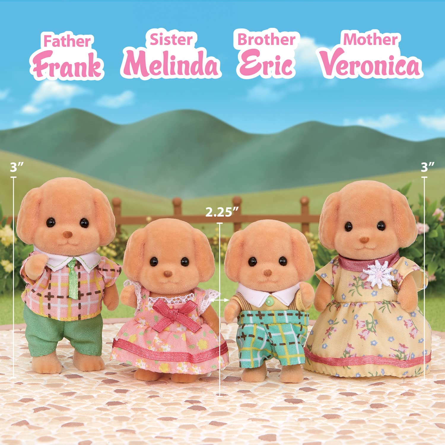 Calico Critters Toy Poodle Family Veronica 3-inch mother figure with detailed dress for storytelling