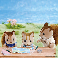 Calico Critters Walnut Squirrel Family: Group shot for village play and décor