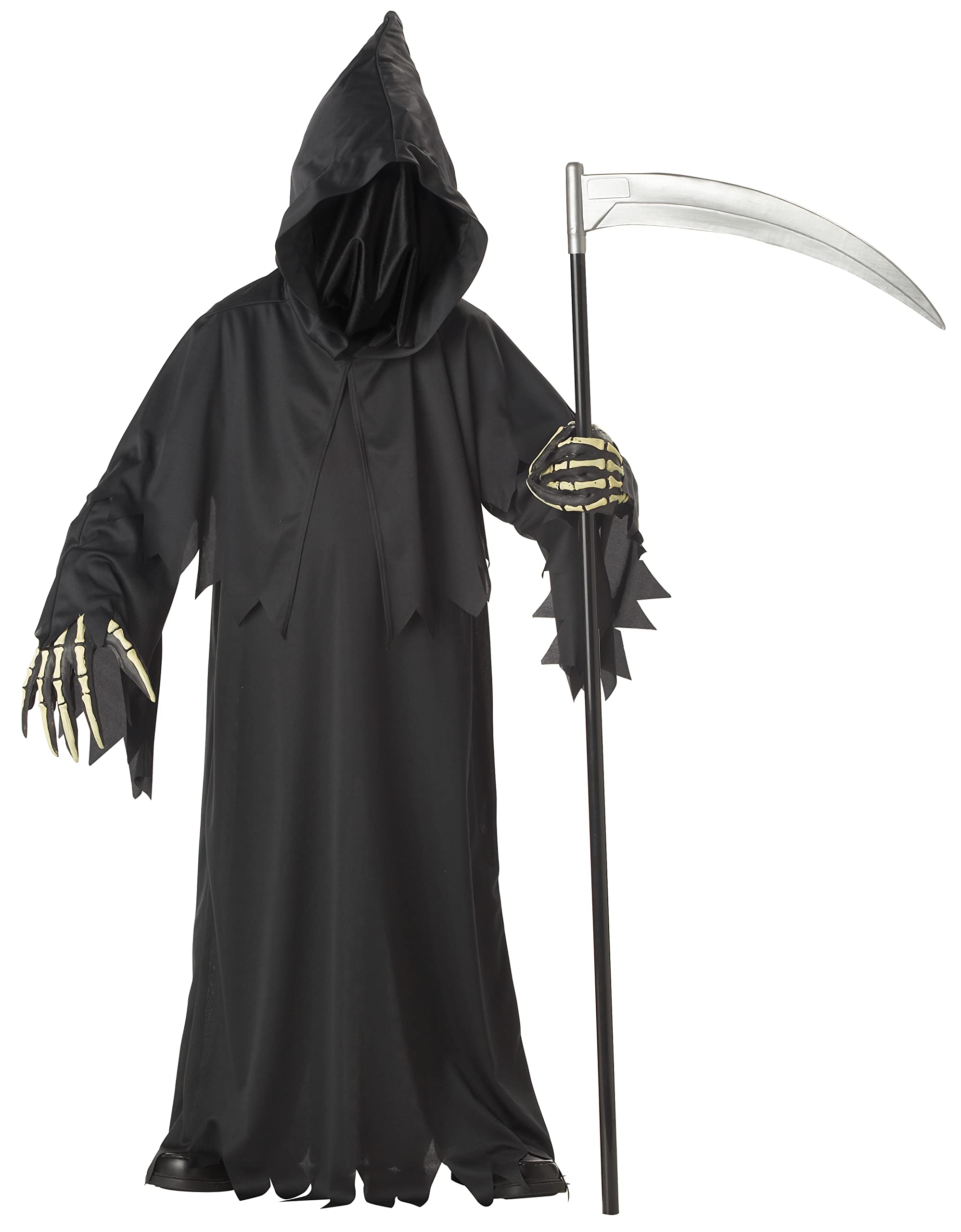 California Costumes Grim Reaper Deluxe child costume robe and hood for Halloween fun