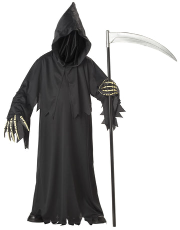 California Costumes Grim Reaper Deluxe child costume robe and hood for Halloween fun