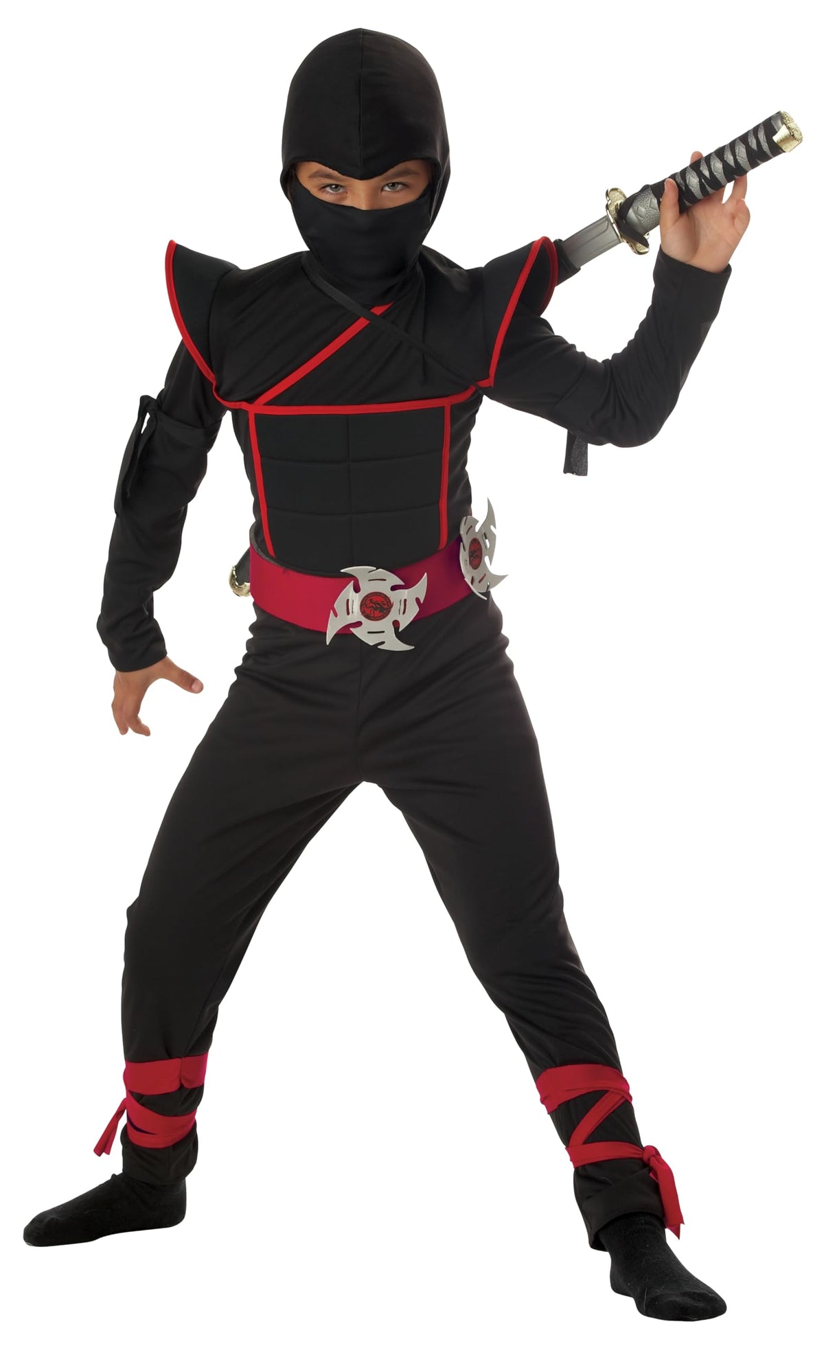 California Costumes Stealth Ninja hood detail for a kid-friendly costume.