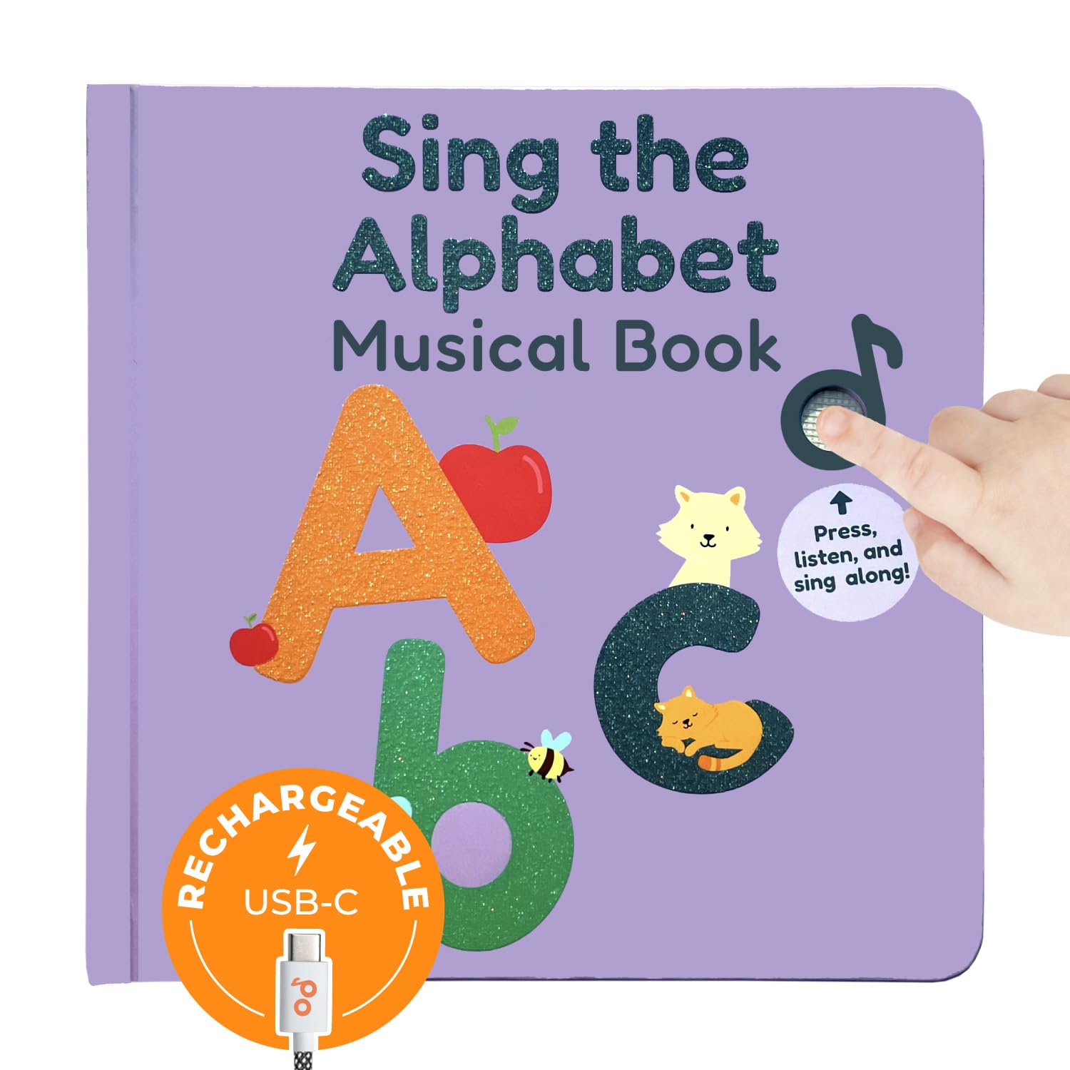 Cali's Books Alphabet Book for Toddlers cover button invites early learning.