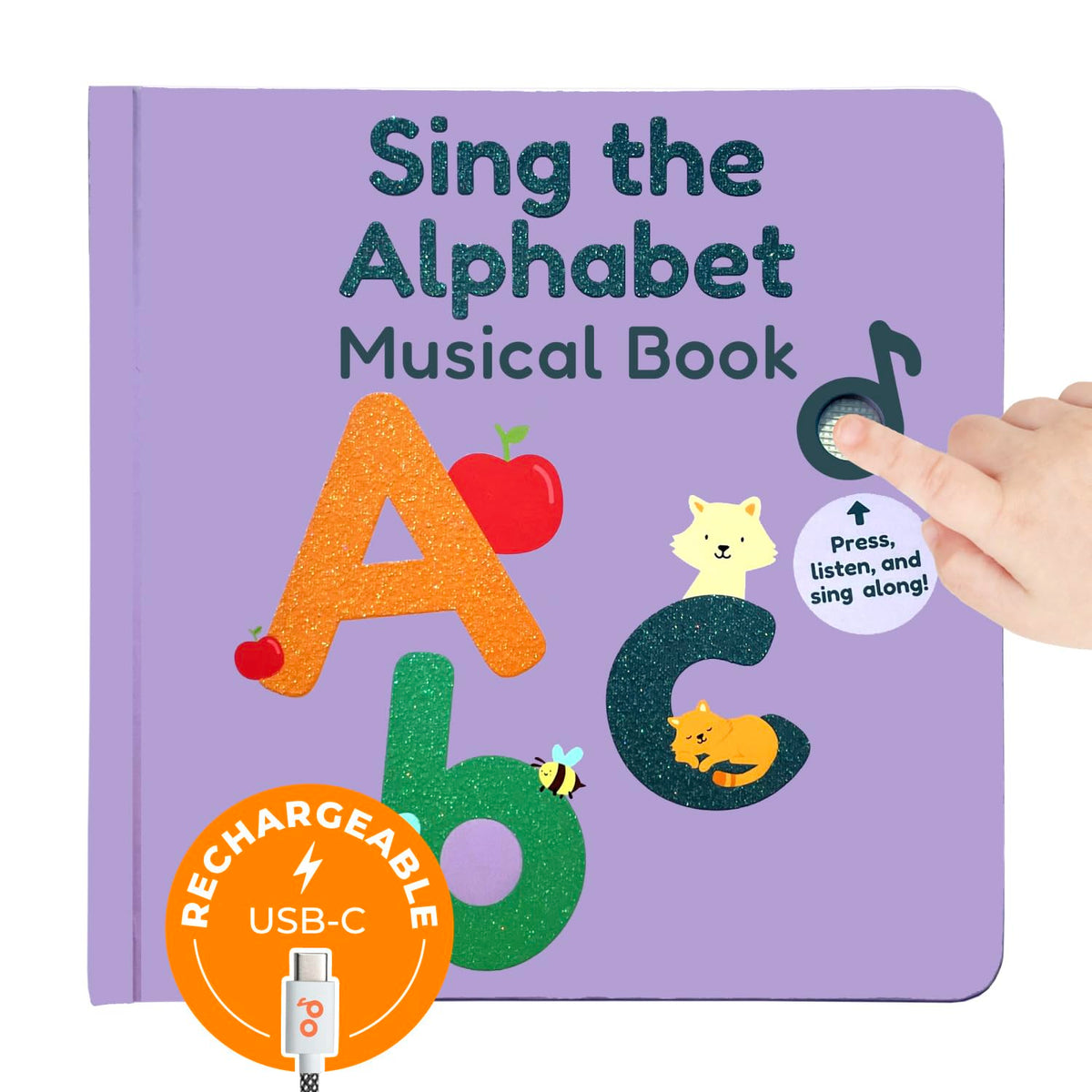 Cali's Books Alphabet Book for Toddlers cover button invites early learning.
