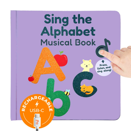 Cali's Books Alphabet Book for Toddlers cover button invites early learning.