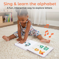 Cali's Books Alphabet Book for Toddlers push-button pages encourage fine motor skills during play.