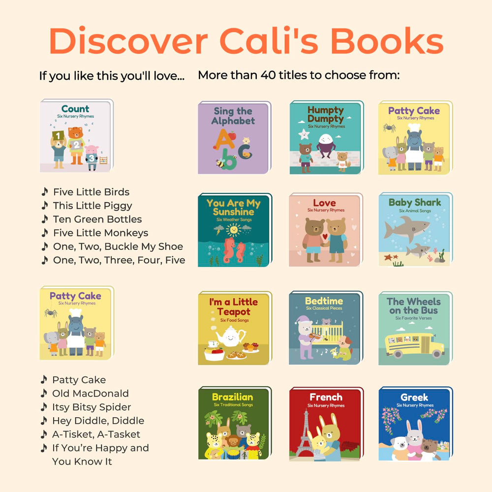 Cali's Books colors book sparks curiosity during reading and music time.