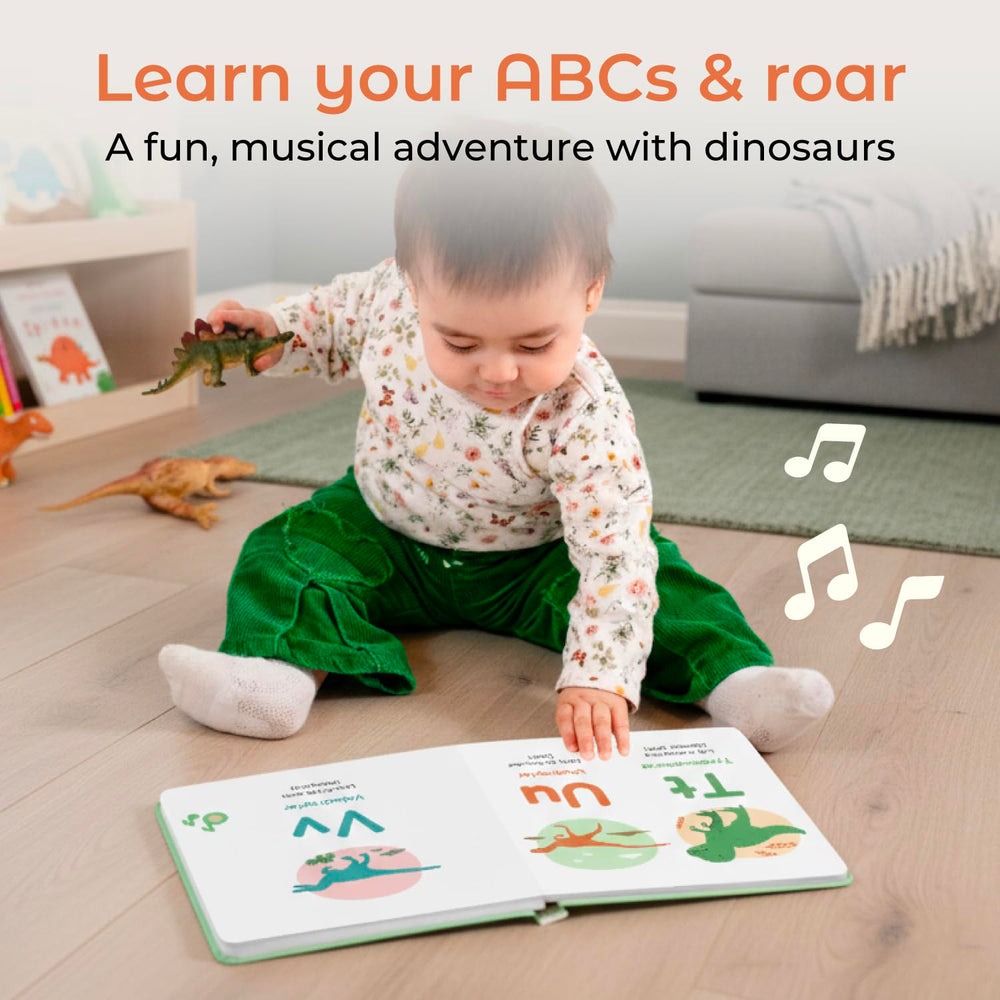 Cali's Books dinosaur illustrations spark imaginative play while exploring ABC concepts.
