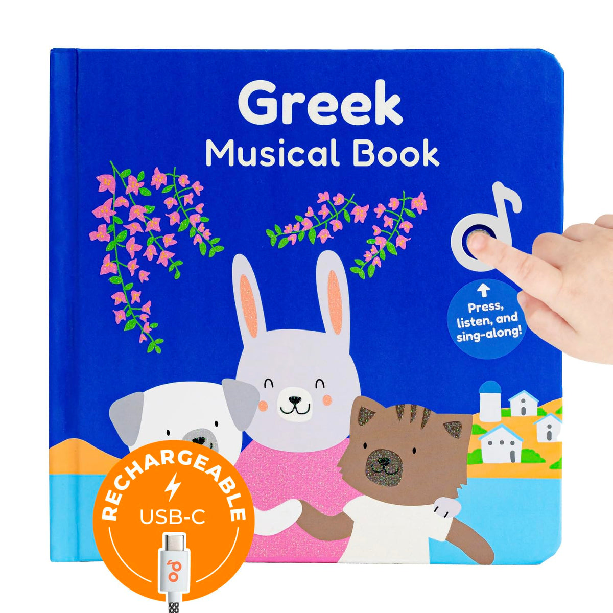 Cali's Books Greek Nursery Rhymes cover highlights bilingual learning with melodies