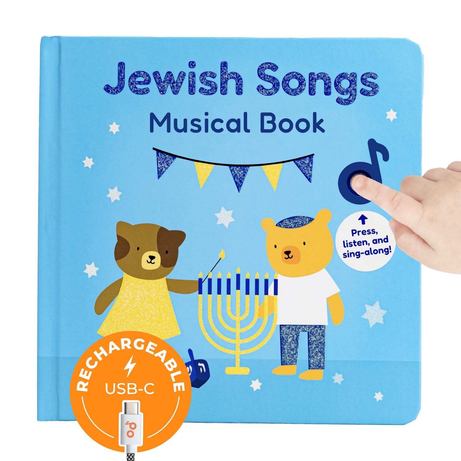 Cali's Books Jewish Sound Book cover for early learning of Shabbat and Hanukkah.