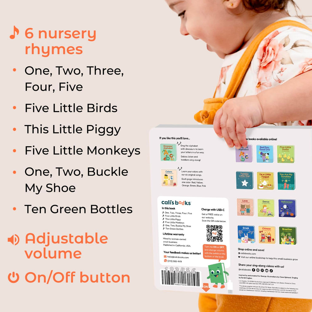 Cali's Books Number Book for Toddlers USB-C recharge keeps playgoing