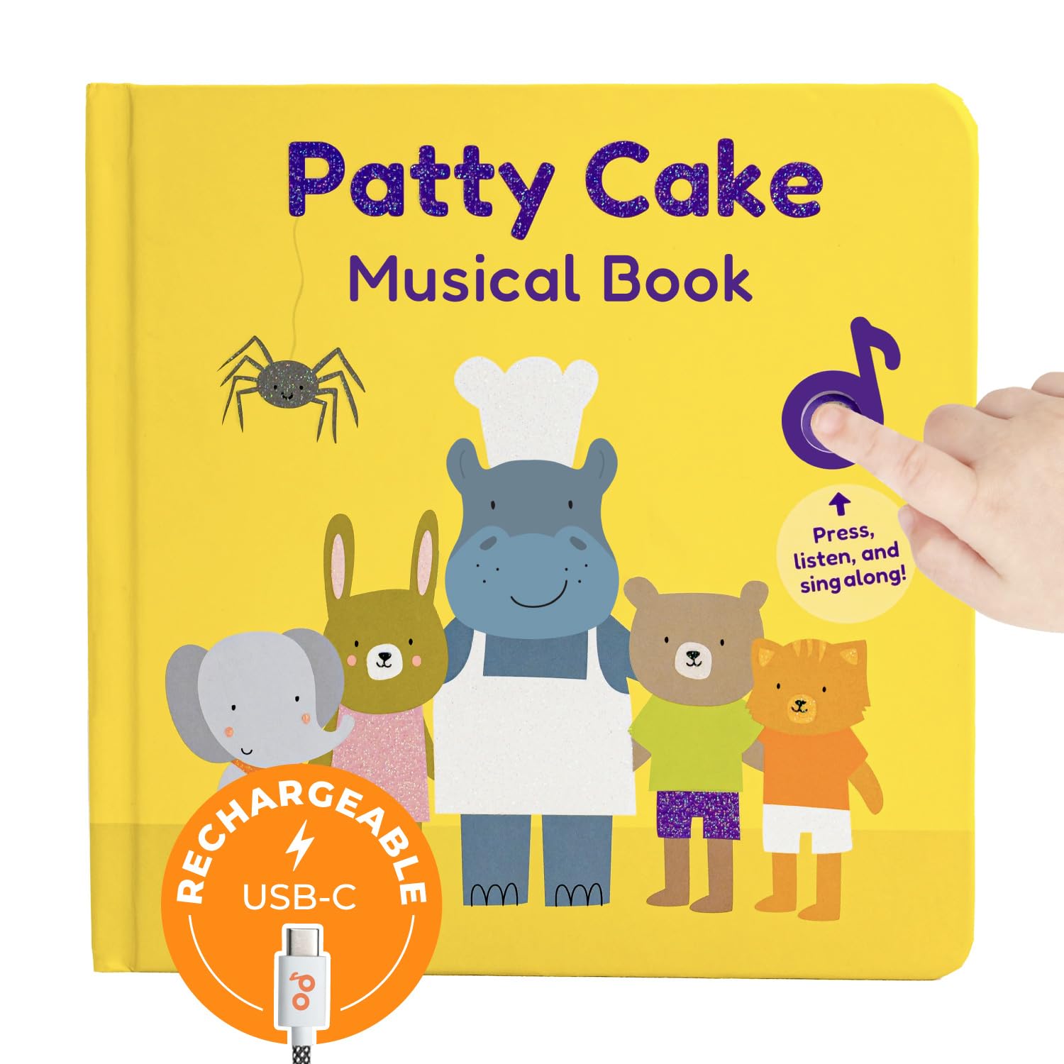 Cali's Books Patty Cake cover with colorful buttons invites toddlers to sing along.