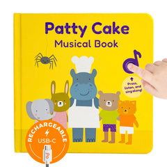 Cali's Books Patty Cake cover with colorful buttons invites toddlers to sing along.