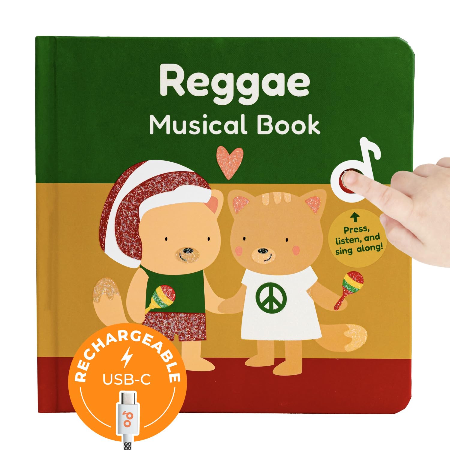 Cali's Books Reggae Musical Book toddlers cover with bright art inviting early music exploration.