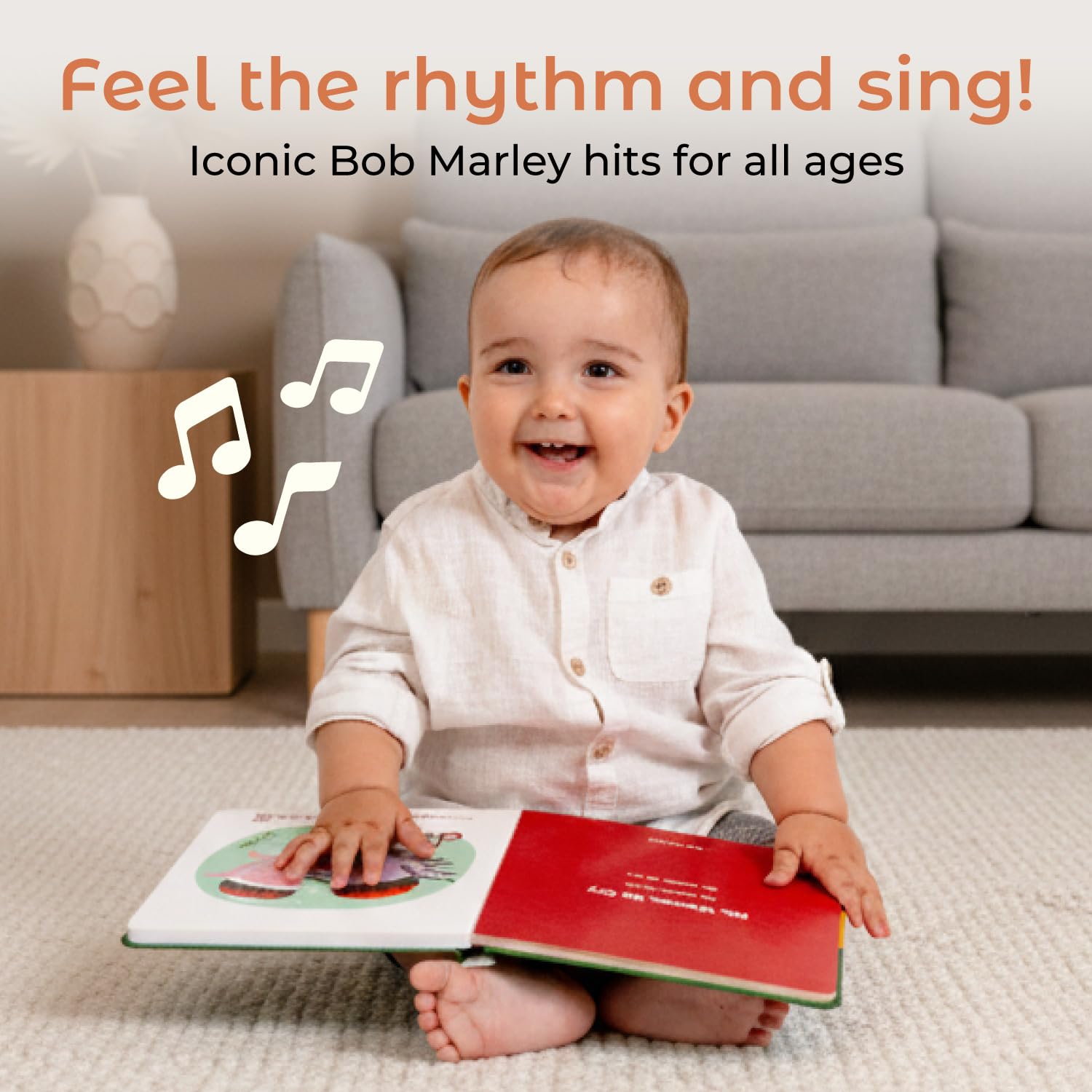 Cali's Books Reggae Musical Book Toddlers page-detail highlights interactive pages for cause-and-effect learning.