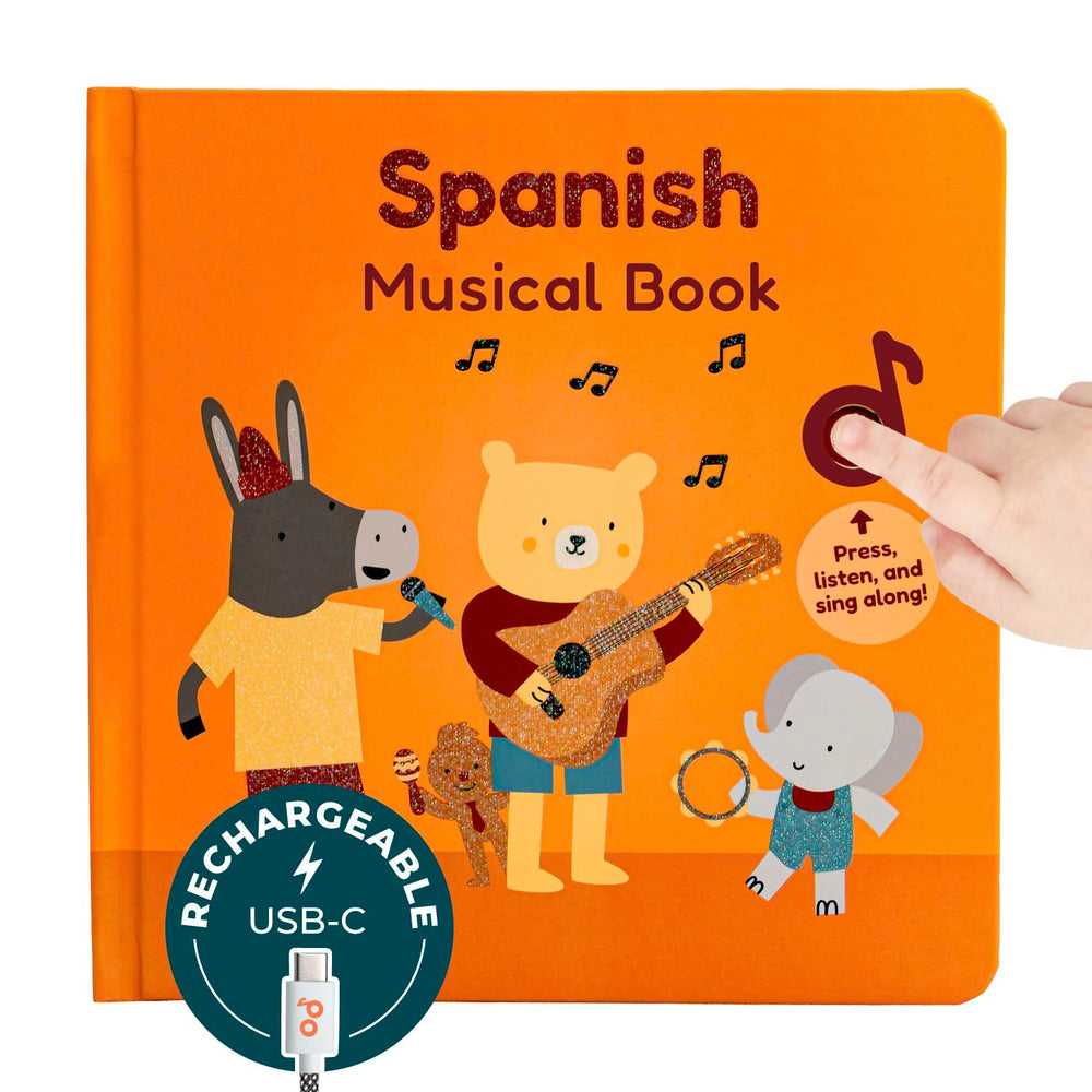 Cali's Books Spanish book with buttons invite toddler play and early sound exploration.