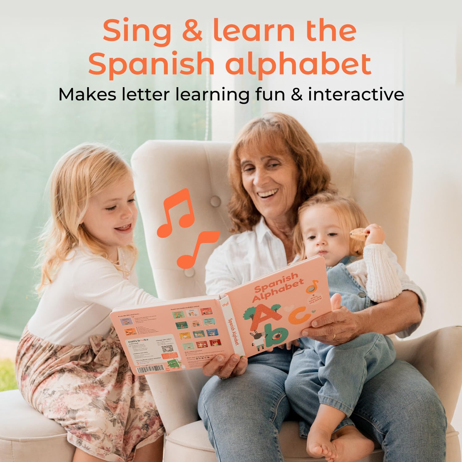 Cali's Books toddler press button shows engaging audio feedback during playtime.