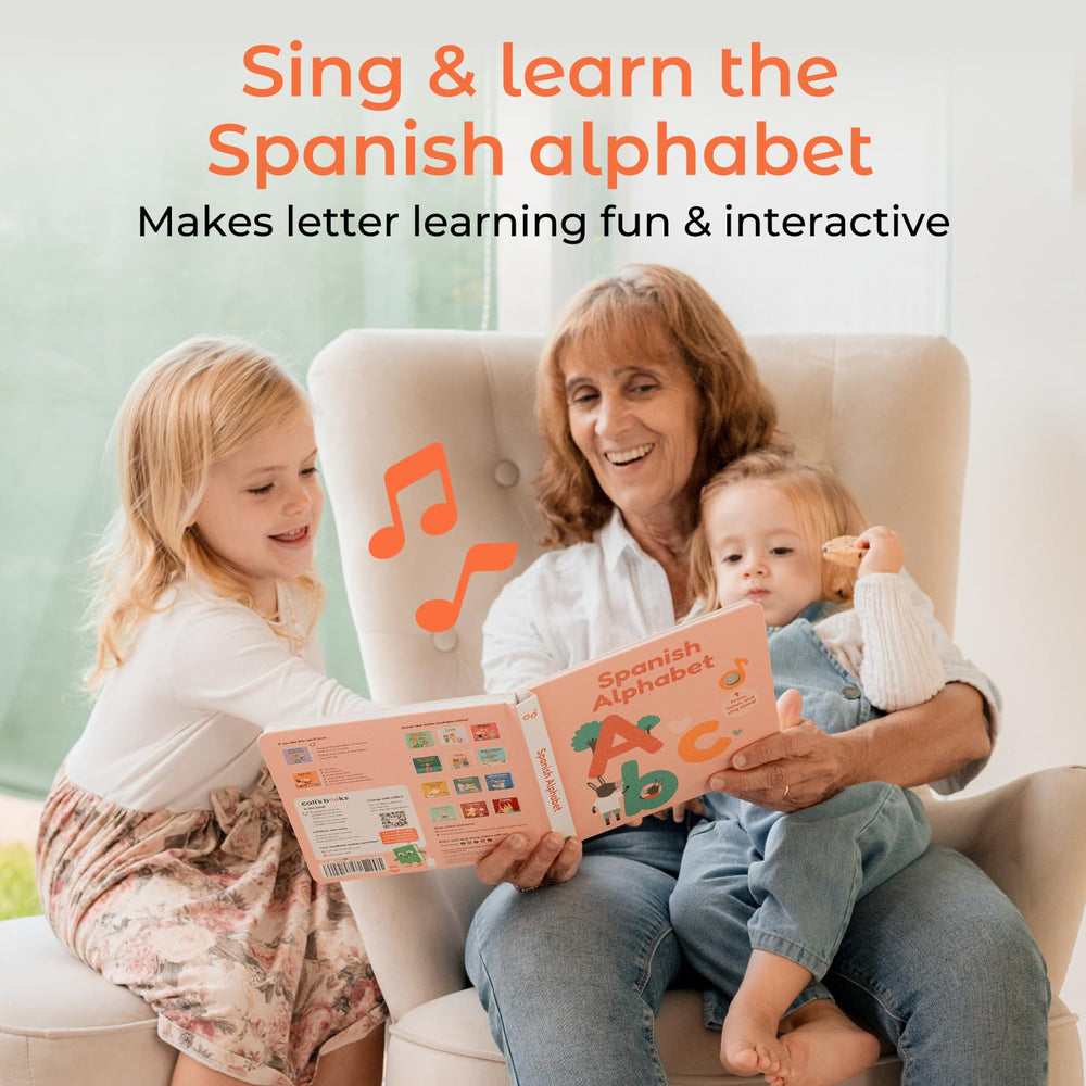 Cali's Books toddler press button shows engaging audio feedback during playtime.