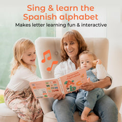 Cali's Books toddler press button shows engaging audio feedback during playtime.