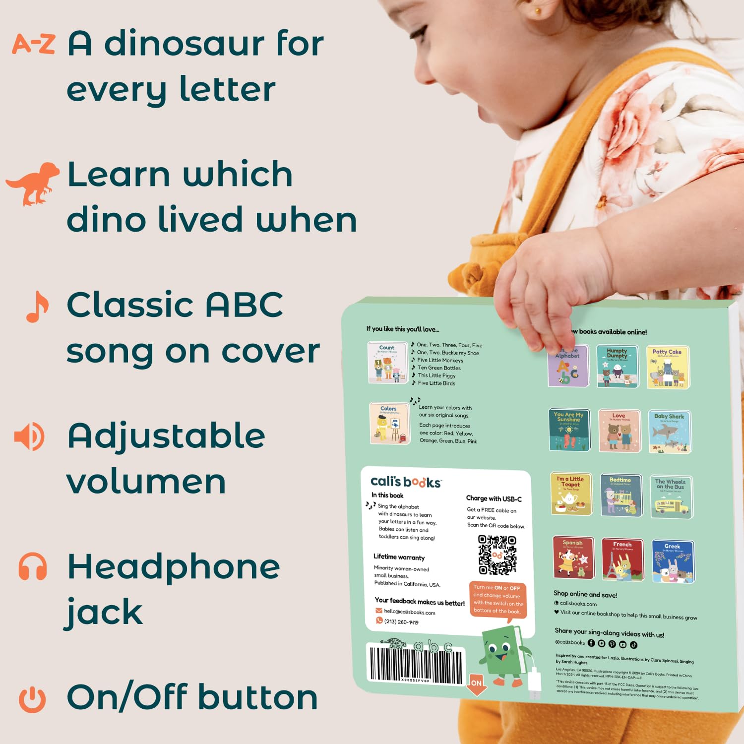 Cali's Books toddler interactive book helps develop fine motor skills during play.