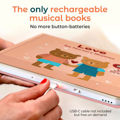 Cali's Books USB-C rechargeable feature keeps playtime going without frequent battery changes.