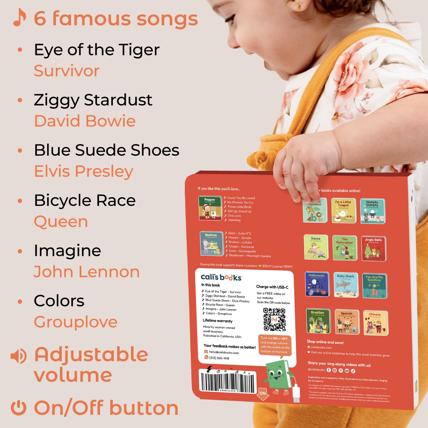 Cali's Books lifetime warranty and sturdy pages stand up to toddler exploration.