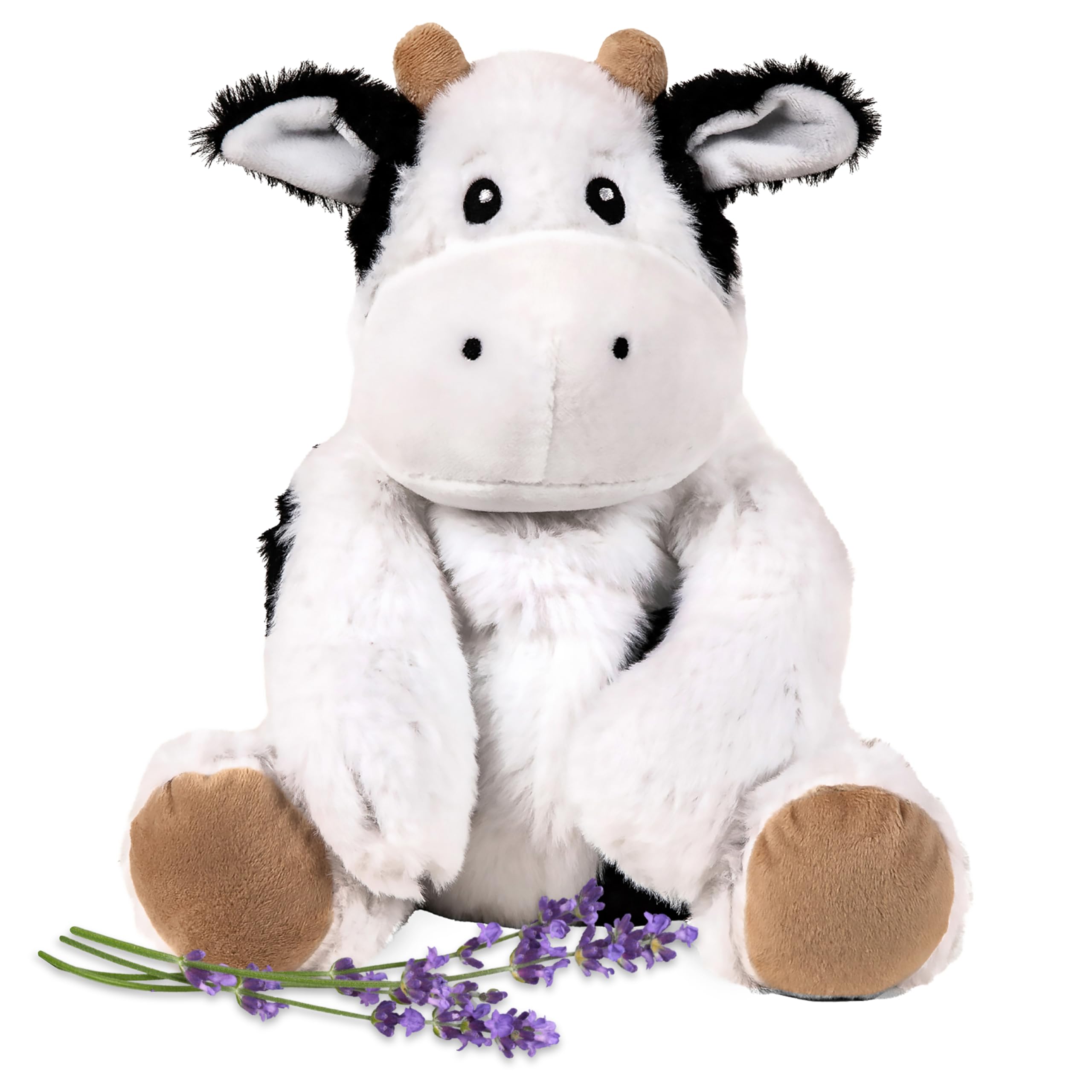 Callie Cow microwavable plush provides cozy warmth for chilly moments.