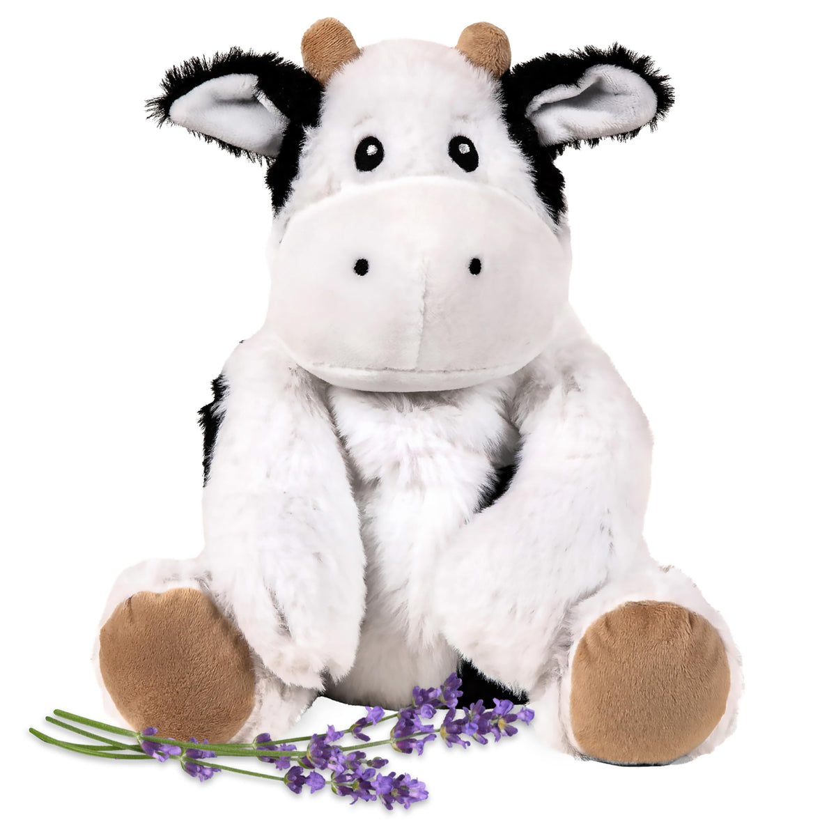 Callie Cow microwavable plush provides cozy warmth for chilly moments.