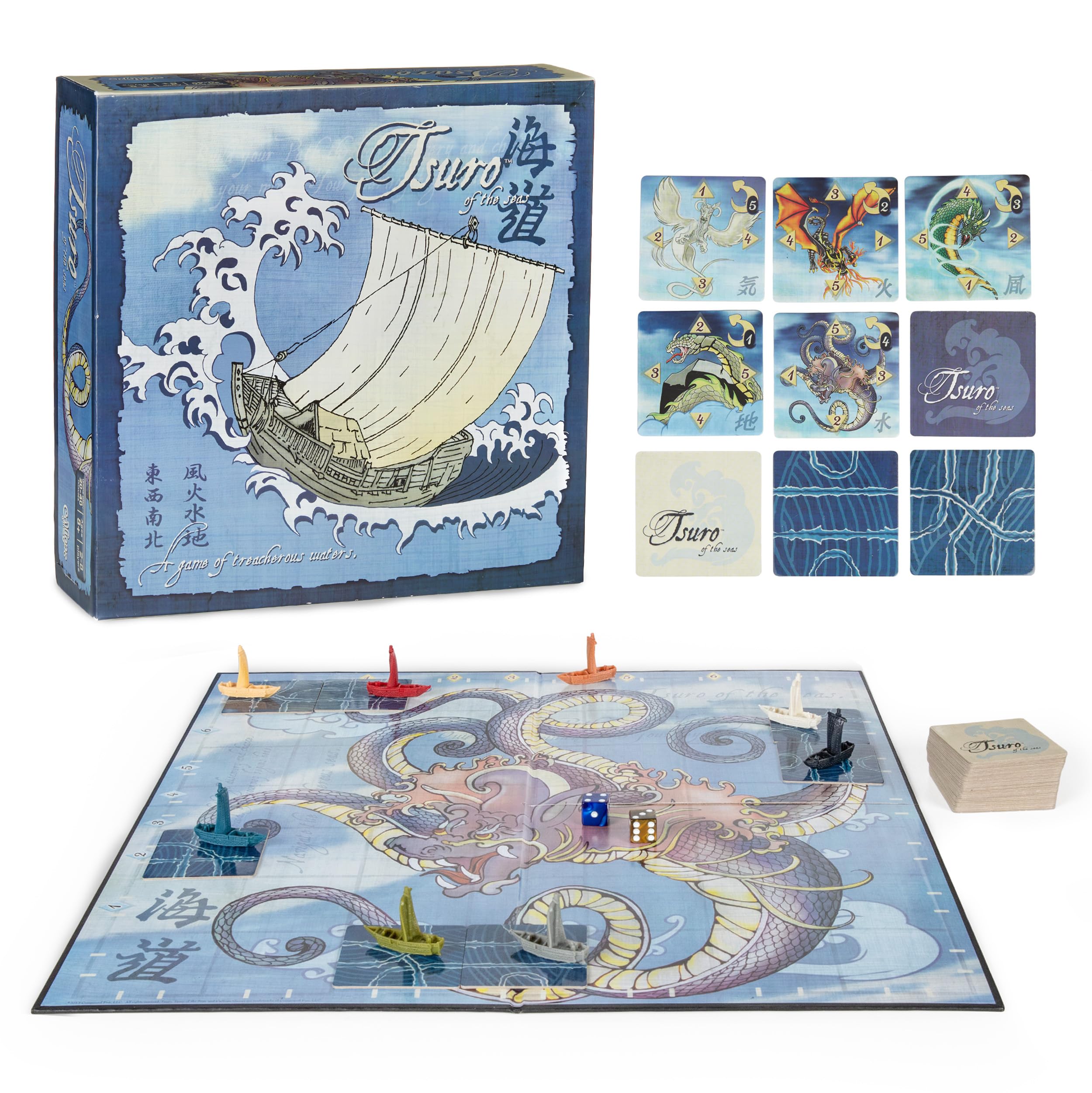 Calliope Tsuro of the Seas wake tiles guiding strategic ship routes.