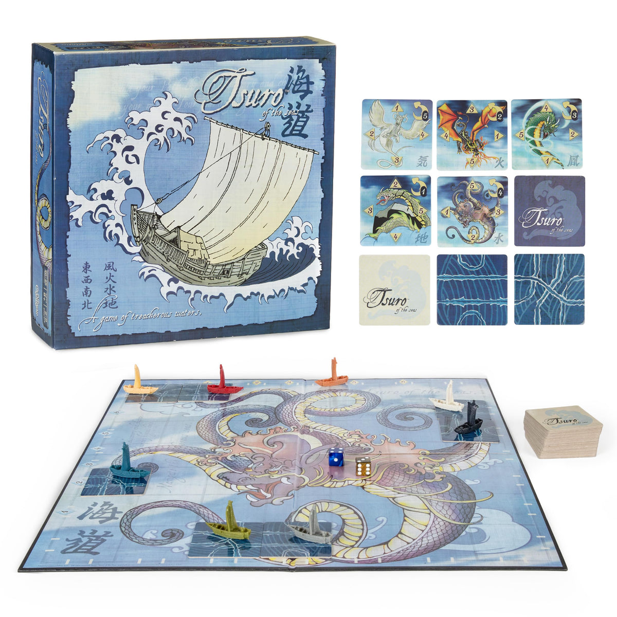 Calliope Tsuro of the Seas wake tiles guiding strategic ship routes.