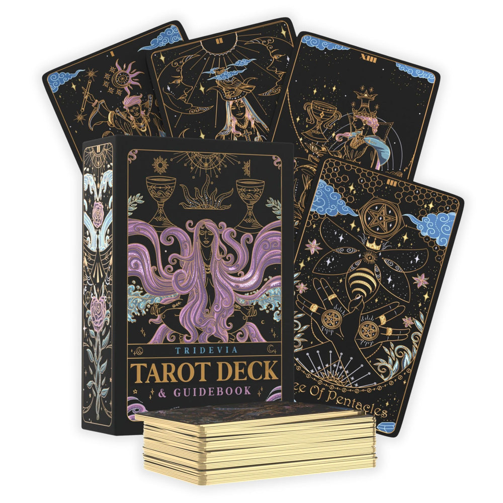 Calmoura Tridevia deck with gilded edges for elegant, immersive readings