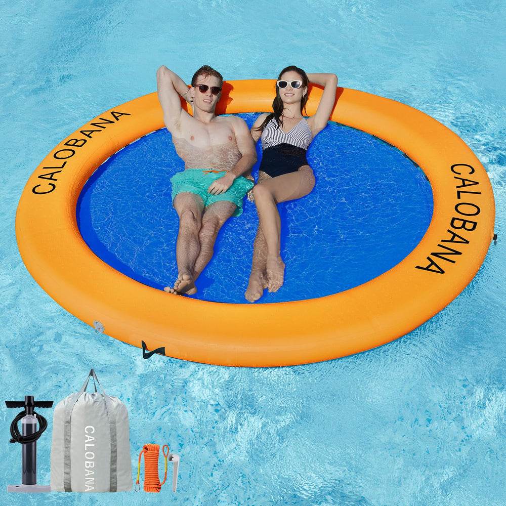 CALOBANA 8x8 floating hammock on water for group lounging and sunbathing