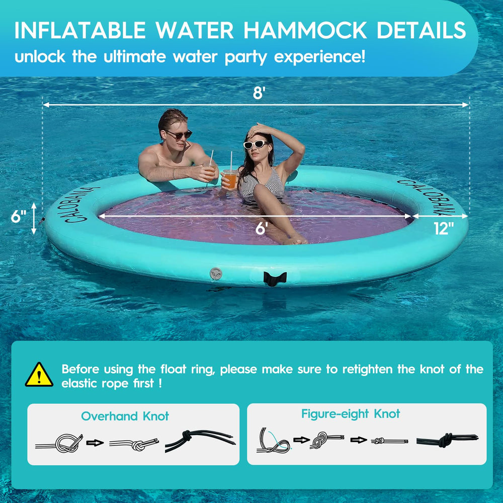 CALOBANA mesh floating island showing breathable design for comfortable water lounging.