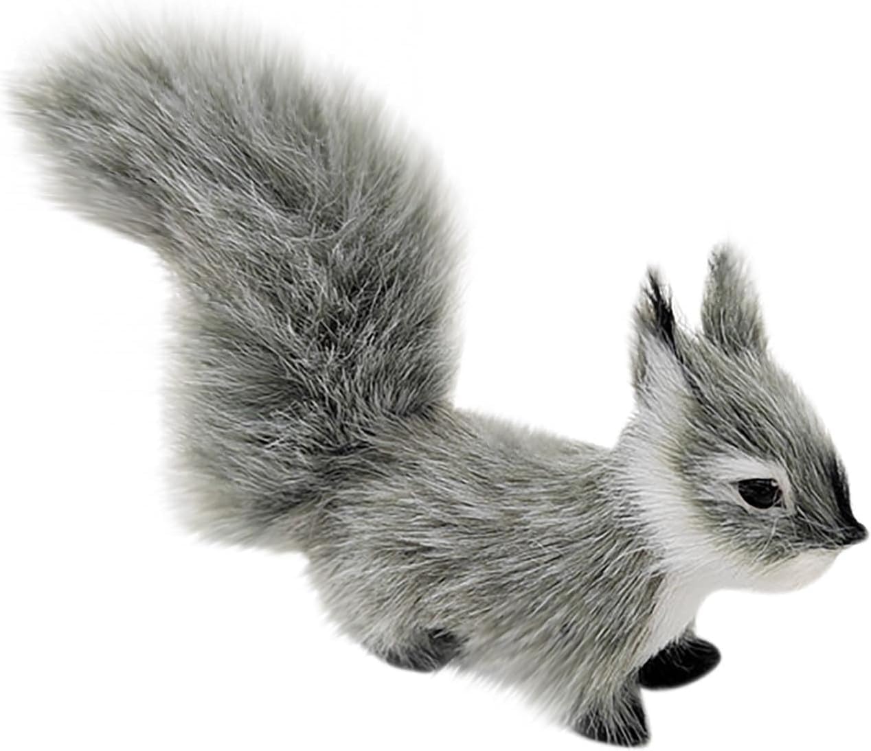 Calsgkspray gray mini squirrel plush on shelf, cozy decor accent.